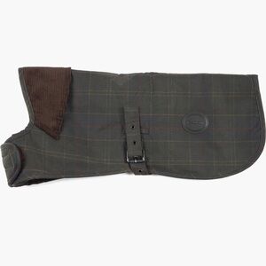 Barbour Waxed Cotton Dog Coat Classic Tartan Size Large NEW